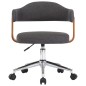 vidaXL Silla de oficina giratoria de madera curvada y tela gris vidaXL Silla de oficina giratoria de madera curvada y tela gris
