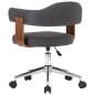 vidaXL Silla de oficina giratoria de madera curvada y tela gris vidaXL Silla de oficina giratoria de madera curvada y tela gris