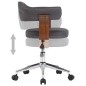 vidaXL Silla de oficina giratoria de madera curvada y tela gris vidaXL Silla de oficina giratoria de madera curvada y tela gris