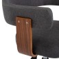 vidaXL Silla de oficina giratoria de madera curvada y tela gris vidaXL Silla de oficina giratoria de madera curvada y tela gris