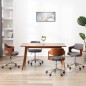 vidaXL Sillas de comedor giratorias 4 uds madera curvada y tela gris vidaXL Sillas de comedor giratorias 4 uds madera curvada y tela gris