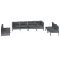 vidaXL Juego de muebles de jardín 8 pzas y cojines madera maciza pino vidaXL Juego de muebles de jardín 8 pzas y cojines madera maciza pino