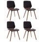 vidaXL Sillas de comedor 4 unidades cuero sintético negro