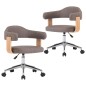 vidaXL Sillas comedor giratorias 2 uds madera curvada tela gris taupe vidaXL Sillas comedor giratorias 2 uds madera curvada tela gris taupe