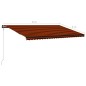 vidaXL Toldo retráctil sensor de viento y LED naranja marrón 600x300cm vidaXL Toldo retráctil sensor de viento y LED naranja marrón 600x300cm