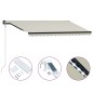 vidaXL Toldo retráctil sensor de viento y LED color crema 400x300 cm vidaXL Toldo retráctil sensor de viento y LED color crema 400x300 cm