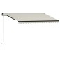 vidaXL Toldo retráctil sensor de viento y LED color crema 400x300 cm vidaXL Toldo retráctil sensor de viento y LED color crema 400x300 cm
