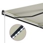 vidaXL Toldo retráctil sensor de viento y LED color crema 400x300 cm vidaXL Toldo retráctil sensor de viento y LED color crema 400x300 cm