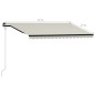 vidaXL Toldo retráctil sensor de viento y LED color crema 400x300 cm vidaXL Toldo retráctil sensor de viento y LED color crema 400x300 cm