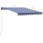 vidaXL Toldo manual retráctil con LED azul y blanco 350x250 cm vidaXL Toldo manual retráctil con LED azul y blanco 350x250 cm