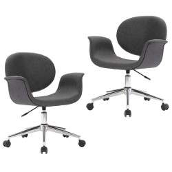 vidaXL Sillas de comedor giratorias 2 unidades tela gris