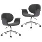 vidaXL Sillas de comedor giratorias 2 unidades tela gris vidaXL Sillas de comedor giratorias 2 unidades tela gris