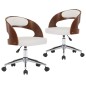 vidaXL Sillas de comedor giratorias 2 uds madera curvada cuero blanco vidaXL Sillas de comedor giratorias 2 uds madera curvada cuero blanco