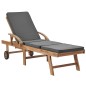 vidaXL Tumbonas con cojín 2 uds madera maciza de teca gris oscuro vidaXL Tumbonas con cojín 2 uds madera maciza de teca gris oscuro