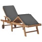 vidaXL Tumbonas con cojín 2 uds madera maciza de teca gris oscuro vidaXL Tumbonas con cojín 2 uds madera maciza de teca gris oscuro