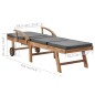 vidaXL Tumbonas con cojín 2 uds madera maciza de teca gris oscuro vidaXL Tumbonas con cojín 2 uds madera maciza de teca gris oscuro