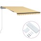 vidaXL Toldo automático retráctil amarillo y blanco 300x250 cm