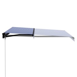 vidaXL Toldo manual retráctil azul y blanco 350x250 cm 