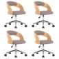 vidaXL Sillas comedor giratorias 4 uds madera curvada tela gris taupe vidaXL Sillas comedor giratorias 4 uds madera curvada tela gris taupe