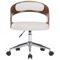 vidaXL Sillas de comedor giratorias 6 uds madera curvada cuero blanco