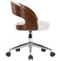 vidaXL Sillas de comedor giratorias 6 uds madera curvada cuero blanco