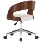 vidaXL Sillas de comedor giratorias 6 uds madera curvada cuero blanco
