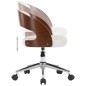 vidaXL Sillas de comedor giratorias 6 uds madera curvada cuero blanco