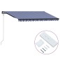 vidaXL Toldo automático retráctil azul y blanco 450x300 cm
