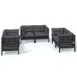 vidaXL Muebles de jardín 6 piezas con cojines de madera de pino maciza vidaXL Muebles de jardín 6 piezas con cojines de madera de pino maciza