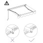 vidaXL Toldo automático retráctil azul y blanco 450x300 cm