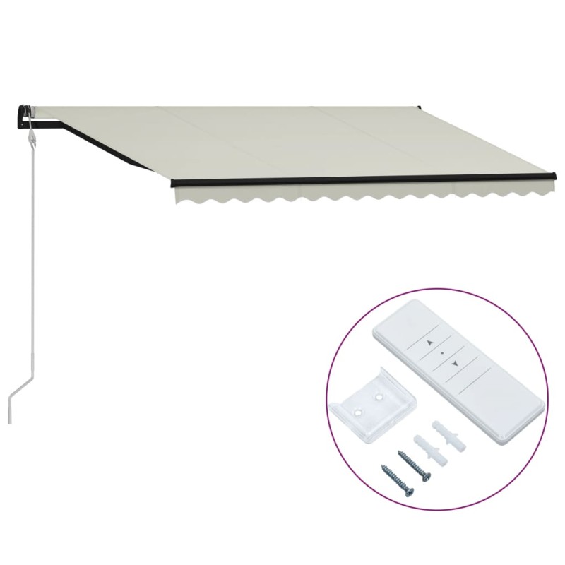 vidaXL Toldo automático retráctil color crema 400x300 cm vidaXL Toldo automático retráctil color crema 400x300 cm