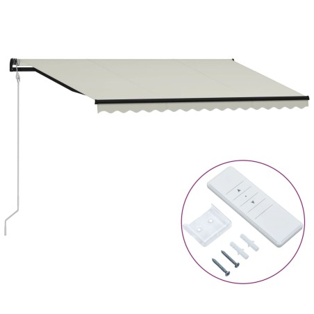 vidaXL Toldo automático retráctil color crema 400x300 cm