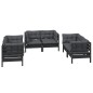 vidaXL Muebles de jardín 6 piezas con cojines de madera de pino maciza vidaXL Muebles de jardín 6 piezas con cojines de madera de pino maciza