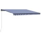 vidaXL Toldo manual retráctil con LED azul y blanco 450x300 cm vidaXL Toldo manual retráctil con LED azul y blanco 450x300 cm