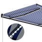 vidaXL Toldo manual retráctil con LED azul y blanco 450x300 cm vidaXL Toldo manual retráctil con LED azul y blanco 450x300 cm