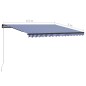 vidaXL Toldo manual retráctil con LED azul y blanco 450x300 cm vidaXL Toldo manual retráctil con LED azul y blanco 450x300 cm