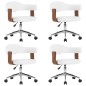 vidaXL Sillas de comedor giratorias 4 uds madera curvada cuero blanco vidaXL Sillas de comedor giratorias 4 uds madera curvada cuero blanco