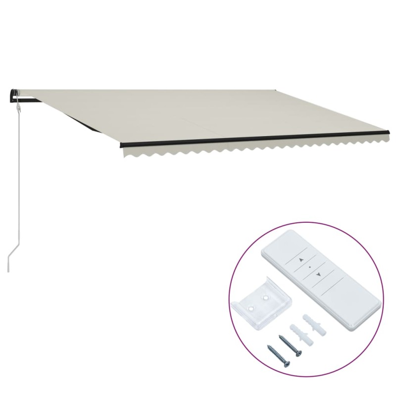 vidaXL Toldo retráctil automático color crema 600x300 cm vidaXL Toldo retráctil automático color crema 600x300 cm