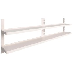 vidaXL Estanterías flotantes 2 niveles 2 uds acero inoxidable 300x30cm
