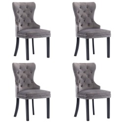 vidaXL Sillas de comedor 4 unidades terciopelo gris
