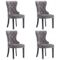 vidaXL Sillas de comedor 4 unidades terciopelo gris