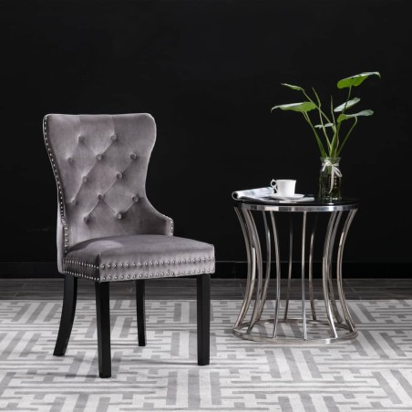 vidaXL Sillas de comedor 4 unidades terciopelo gris