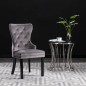 vidaXL Sillas de comedor 4 unidades terciopelo gris