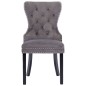vidaXL Sillas de comedor 4 unidades terciopelo gris