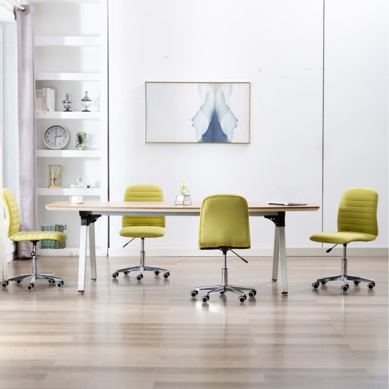 vidaXL Sillas de comedor 4 unidades tela verde vidaXL Sillas de comedor 4 unidades tela verde