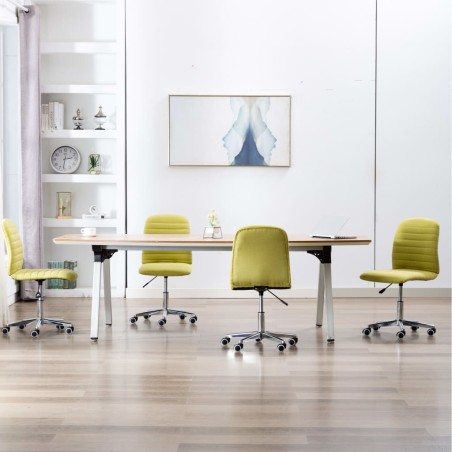 vidaXL Sillas de comedor 4 unidades tela verde 