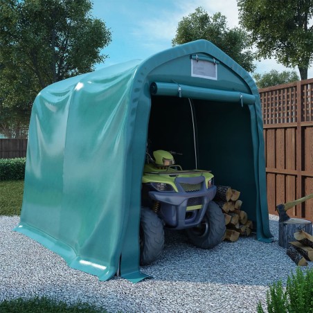vidaXL Carpa garaje de almacenamiento PVC verde 1,6x2,4 m