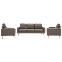 vidaXL Juego de sofás 3 piezas de tela gris taupe