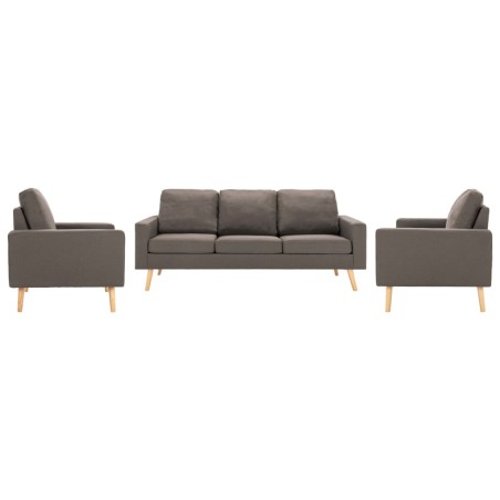 vidaXL Juego de sofás 3 piezas de tela gris taupe