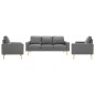 vidaXL Conjunto de sofás de 3 piezas tela gris claro vidaXL Conjunto de sofás de 3 piezas tela gris claro